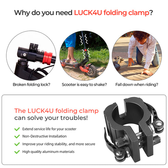 ulip Scooter Folding Clamp Aluminum Alloy Vertical Rod Rugged Lock Scooter Accessories for Zero 8X 10X 11X Series Electric Scooter