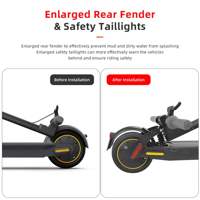 Chargez l&#39;image dans la visionneuse de la galerie, ulip Rear Suspension Upgrade Kit Shock Absorber for Segway Ninebot Max G30 G30LP G30E Electric Scooters with Rear Fender and Large Taillight
