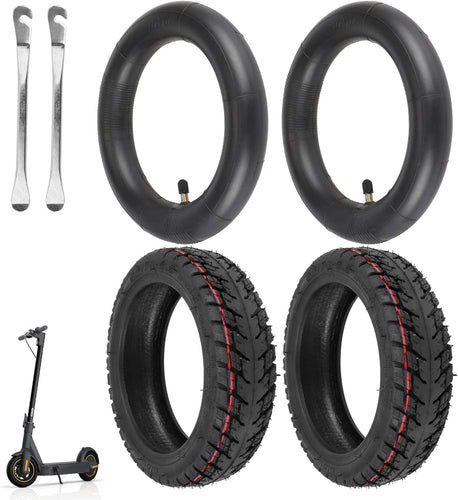 ulip (2 Pack) 60/70-6.5 Scooter Tires with Inner Tube Pneumatic 10 Inch Tire Replacement Straight Vavle for Ninebot Max G30 G30D G30LP