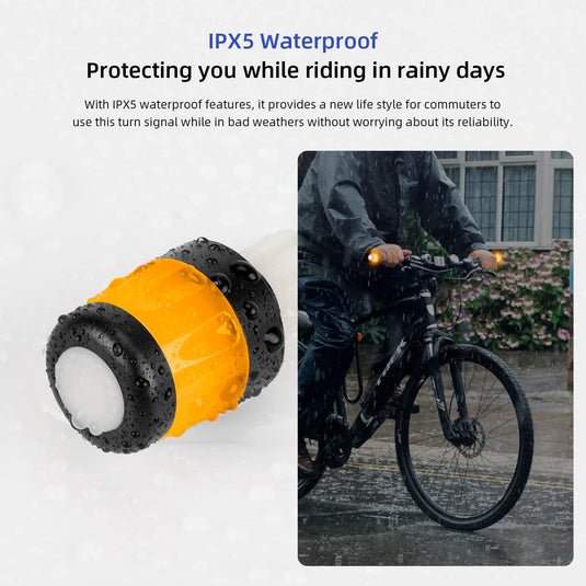 ulip Bicycle Turn Signals USB Rechargeable Direction Indicator Adjustable Diameter Blinkers for Bikes and Electric Scooters