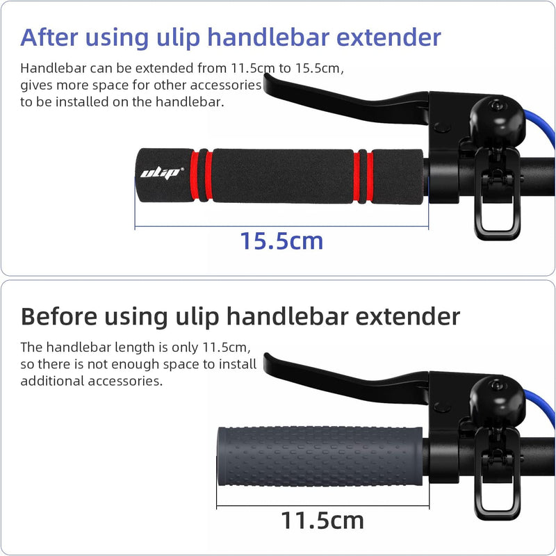 Load image into Gallery viewer, ulip Electric Scooter Handlebar Extender Handle Bar Grips Extension Aluminum for Holding Dashboard, Phones and Rear View Mirrors for Xiaomi M365 Pro Pro2 1S MI3 and Segway Ninebot ES Series
