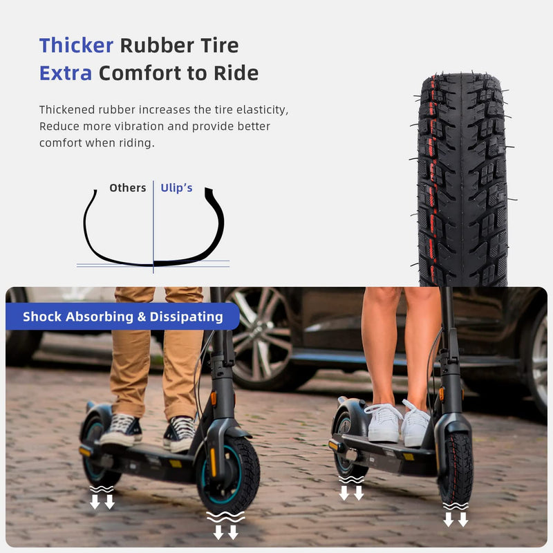 Load image into Gallery viewer, ulip (2 Pack) 60/70-6.5 Scooter Tires with Inner Tube Pneumatic 10 Inch Tire Replacement Straight Vavle for Ninebot Max G30 G30D G30LP
