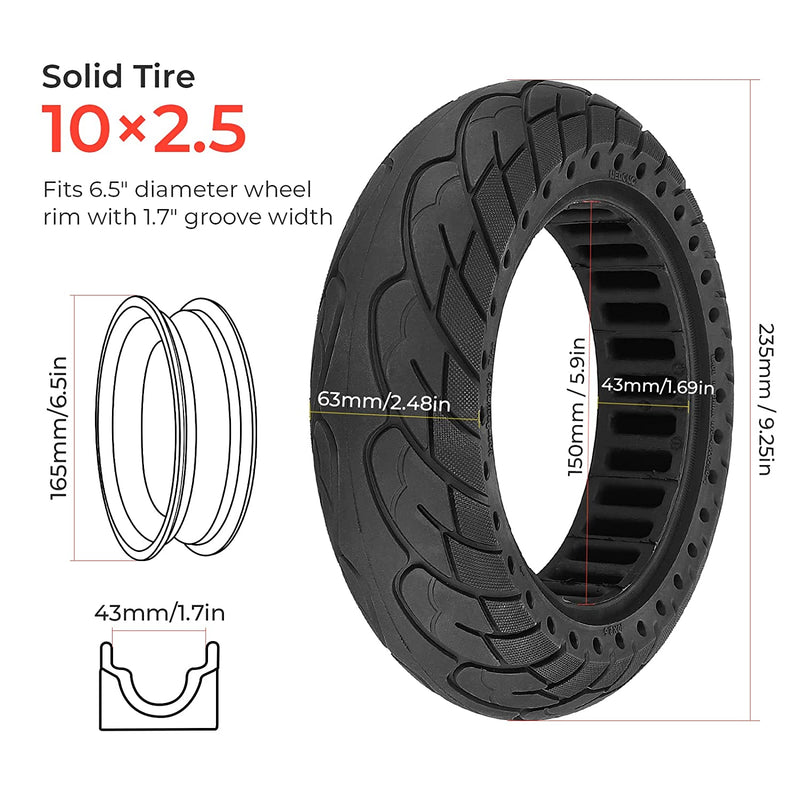 Load image into Gallery viewer, 1PCS Scooter Solid Tire 10 Inch 10x2.5 Electric Scooter Wheels Replacement Tire Front or Rear Puncture-resistant Rubber Solid Tire Suitable for Segway Ninebot Max G30 G30D G30LP
